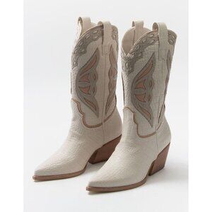 Steve Madden Wynter Boot Bone Multi Croc Leather Western